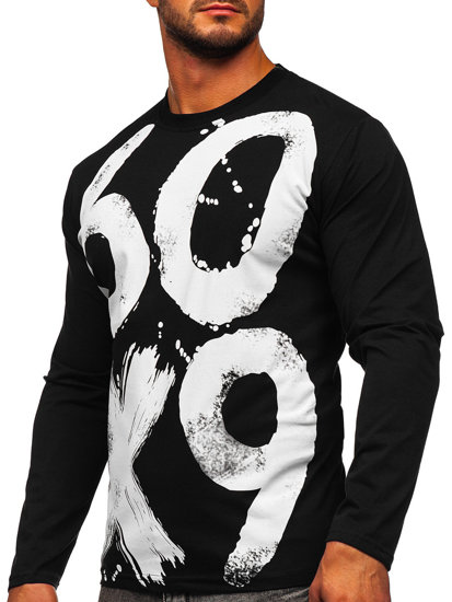 Bolf Herren Longsleeve mit Motiv Schwarz  146745