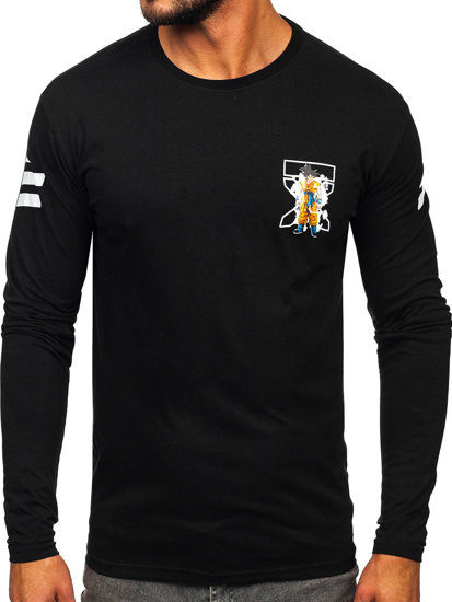 Bolf Herren Longsleeve mit Motiv Schwarz 146746