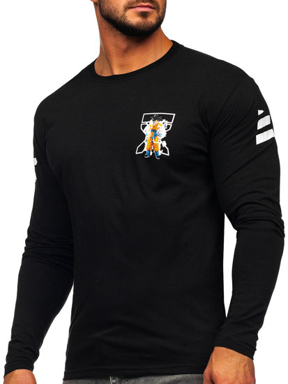 Bolf Herren Longsleeve mit Motiv Schwarz 146746