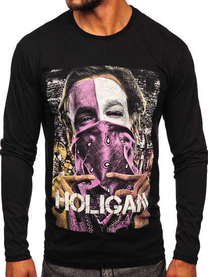 Bolf Herren Longsleeve mit Motiv Schwarz  146749