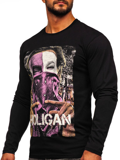 Bolf Herren Longsleeve mit Motiv Schwarz  146749