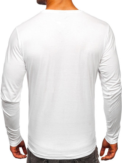 Bolf Herren Longsleeve mit Motiv Weiß  1219