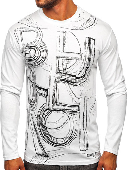 Bolf Herren Longsleeve mit Motiv Weiß  146743