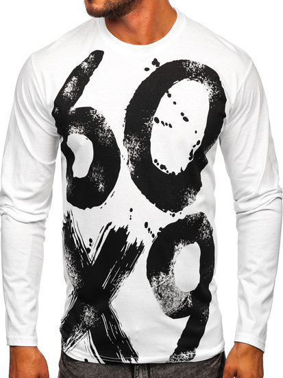 Bolf Herren Longsleeve mit Motiv Weiß  146745