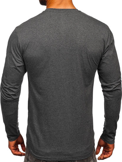 Bolf Herren Longsleeve ohne Motiv Anthrazit  1209