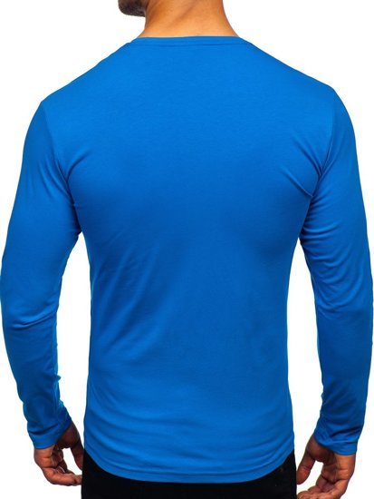 Bolf Herren Longsleeve ohne Motiv Blau  172008