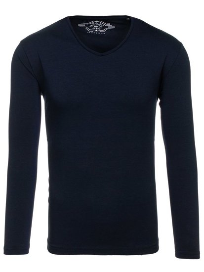 Bolf Herren Longsleeve ohne Motiv Dunkelblau  172008