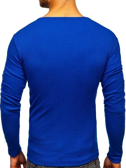 Bolf Herren Longsleeve ohne Motiv Mittelblau  145362