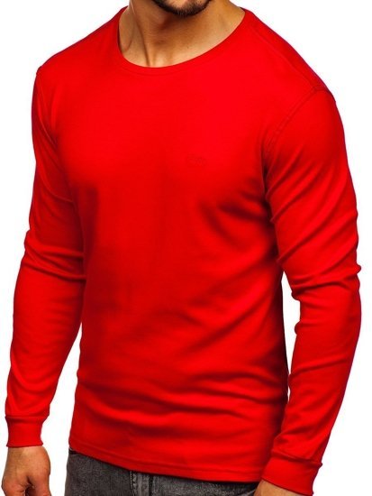 Bolf Herren Longsleeve ohne Motiv Rot  145359