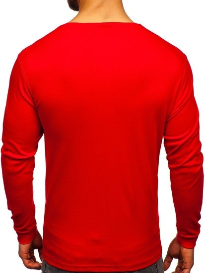 Bolf Herren Longsleeve ohne Motiv Rot  145359