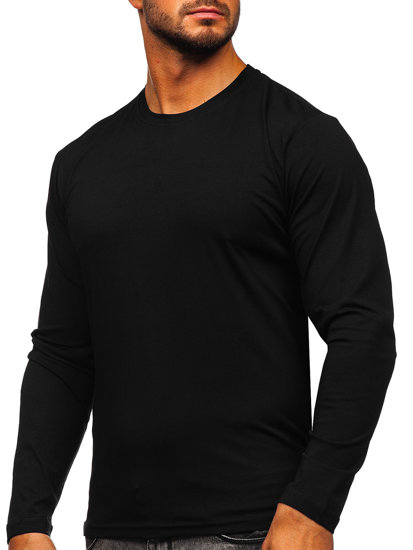 Bolf Herren Longsleeve ohne Motiv Schwarz  1209