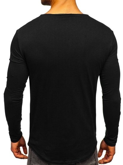 Bolf Herren Longsleeve ohne Motiv Schwarz 5059