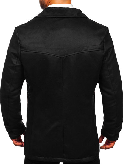 Bolf Herren Mantel Schwarz 3127