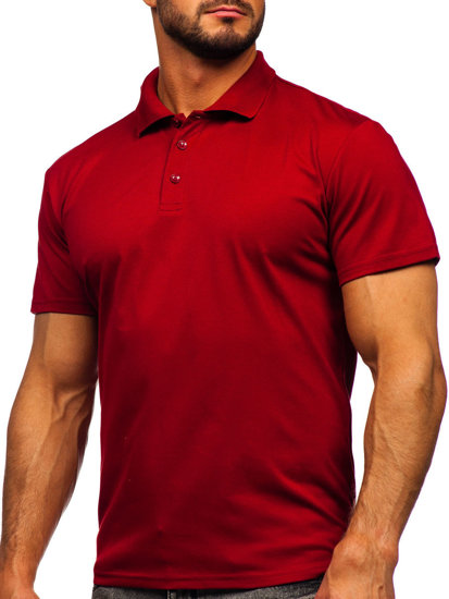 Bolf Herren Polohemd Kurzarm Weinrot  8T80