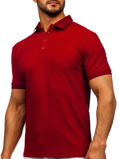 Bolf Herren Poloshirt Weinrot  2004