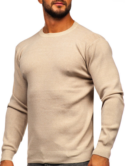 Bolf Herren Pullover Basic Beige  S8502