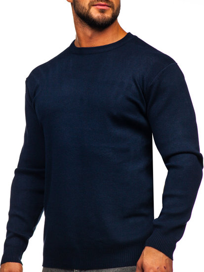 Bolf Herren Pullover Basic Dunkalblau S8506