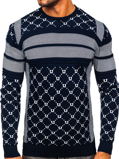 Bolf Herren Pullover Dunkelblau  1059