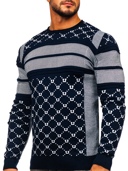 Bolf Herren Pullover Dunkelblau  1059