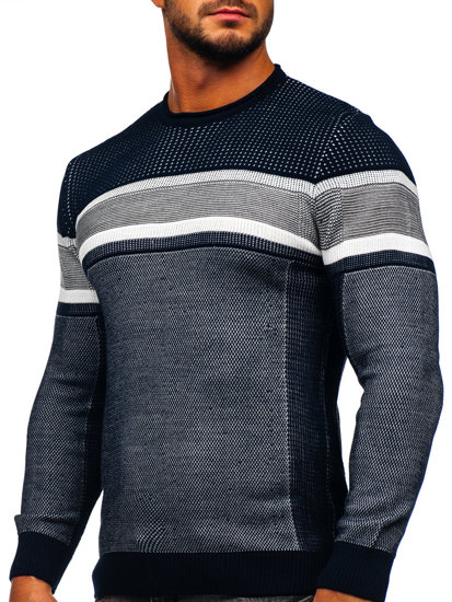 Bolf Herren Pullover Dunkelblau  2510