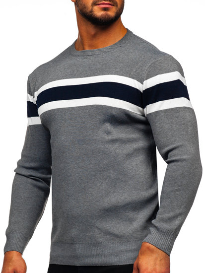 Bolf Herren Pullover Grau  H2108