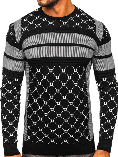 Bolf Herren Pullover Schwarz  1059