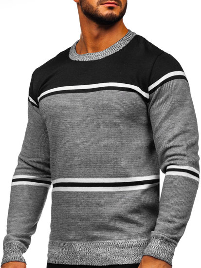 Bolf Herren Pullover Schwarz  6300