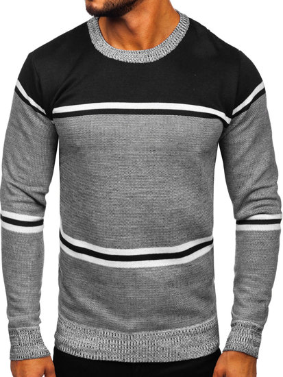 Bolf Herren Pullover Schwarz  6300