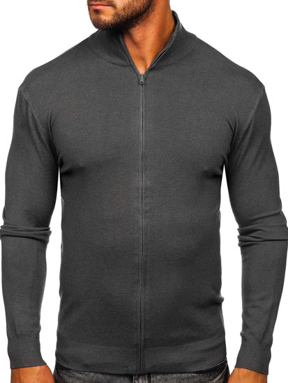 Bolf Herren Pullover mit Reißverschluss Anthrazit  MM6004