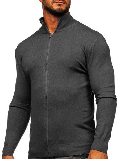 Bolf Herren Pullover mit Reißverschluss Anthrazit  MM6004