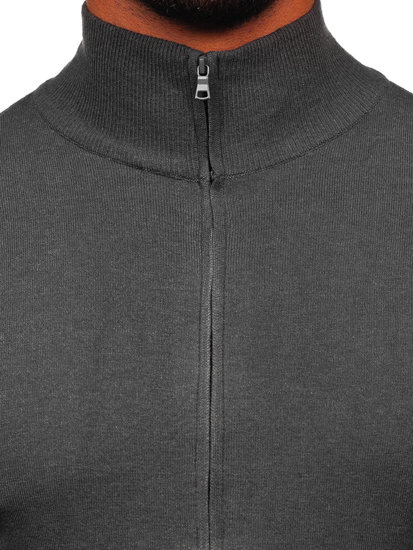 Bolf Herren Pullover mit Reißverschluss Anthrazit  MM6004