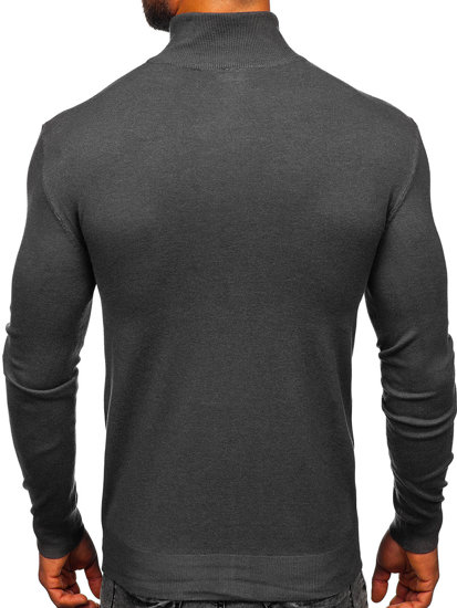 Bolf Herren Pullover mit Reißverschluss Anthrazit  MM6004