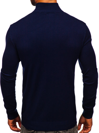 Bolf Herren Pullover mit Reißverschluss Dunkelblau  MM6004