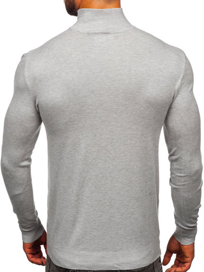 Bolf Herren Pullover mit Reißverschluss Grau  MM6004