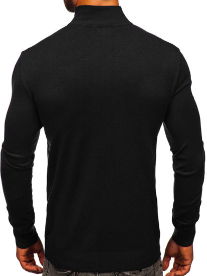 Bolf Herren Pullover mit Reißverschluss Schwarz  MM6004