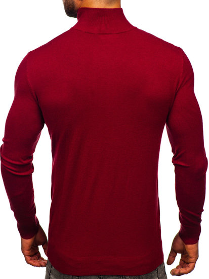 Bolf Herren Pullover mit Reißverschluss Weinrot  MM6004