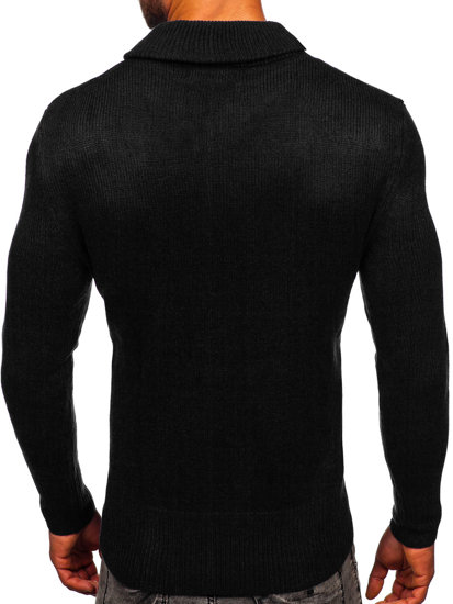 Bolf Herren Pullover mit Stehkragen Schwarz MM6018