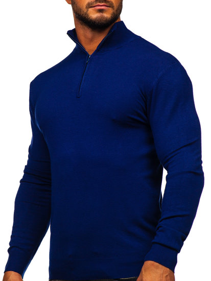 Bolf Herren Pullover mit Stehkragen Tintenblau  MM6007