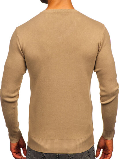 Bolf Herren Pullover mit V-Auschchnitt Beige H2405