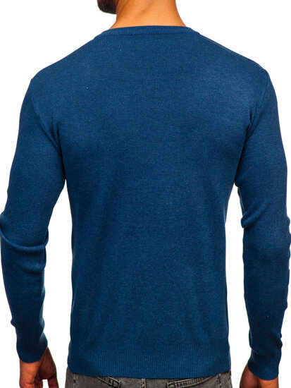 Bolf Herren Pullover mit V-Auschchnitt Blau H2405