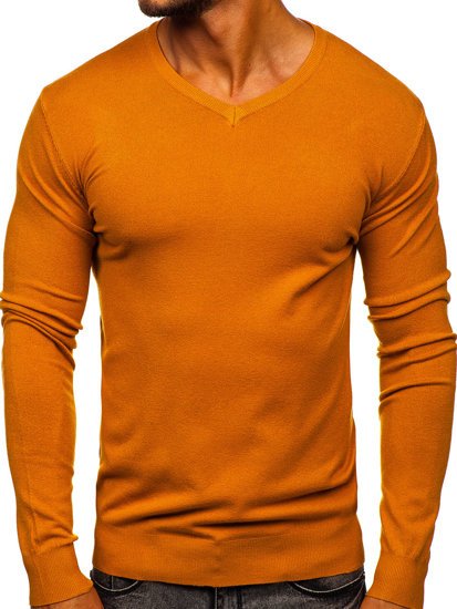 Bolf Herren Pullover mit V-Ausschnitt Camel  YY03