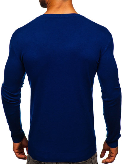 Bolf Herren Pullover mit V-Ausschnitt Dunkelblau  MMB601