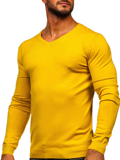 Bolf Herren Pullover mit V-Ausschnitt Gelb  MMB601