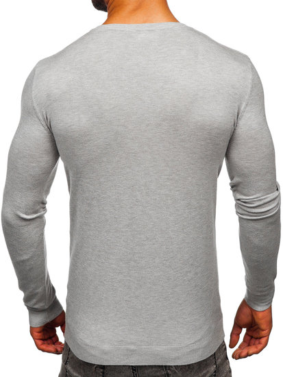 Bolf Herren Pullover mit V-Ausschnitt Grau  MMB601