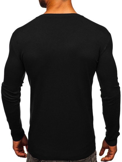 Bolf Herren Pullover mit V-Ausschnitt Schwarz  MMB601