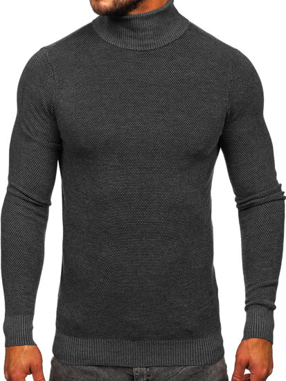 Bolf Herren Rollkragenpullover Anthrazit  W2-20125