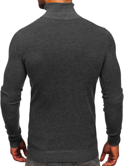 Bolf Herren Rollkragenpullover Anthrazit  W2-20125