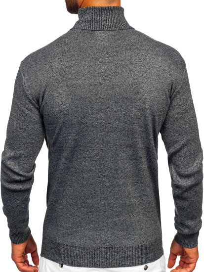 Bolf Herren Rollkragenpullover Basic Anthrazit  S8730