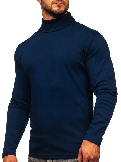 Bolf Herren Rollkragenpullover Basic Dunkelblau  145347