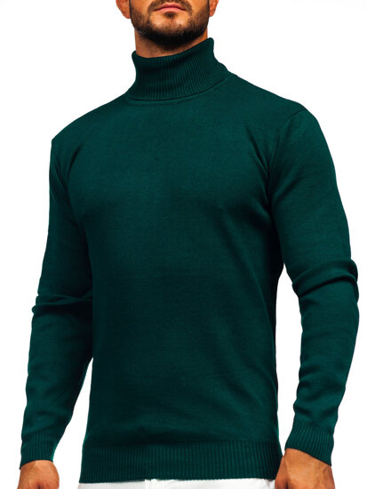 Bolf Herren Rollkragenpullover Basic Grün  S8517